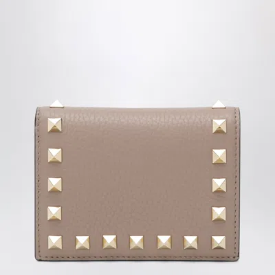 Valentino Garavani Rockstud Wallet In Powder Pink Leather