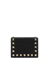 Valentino Flap French Wallet | Rockstud | Vitello In Nero