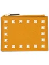 Valentino Rockstud Studded Leather Wallet In Yellow