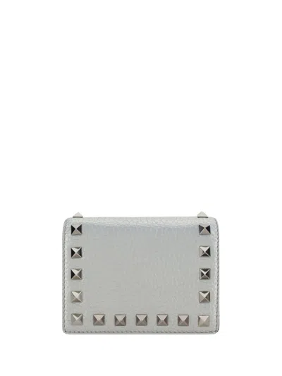 Valentino Garavani Rockstud Wallet In Silver