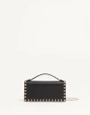 Valentino Garavani Rockstud Wallet With Chain In Grainy Calfskin Woman Black Uni In Black