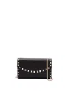 Valentino Black Rockstud Crossbody Wallet In Black