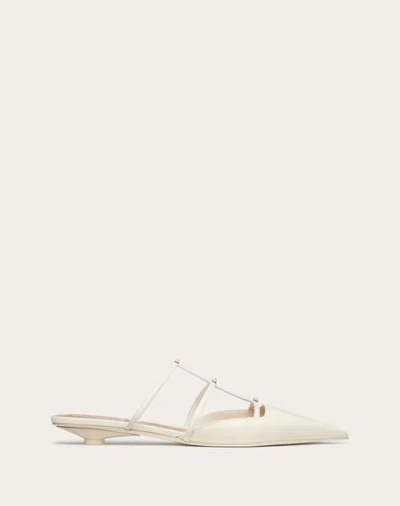 VALENTINO GARAVANI VALENTINO GARAVANI ROCKSTUD WISPY CALFSKIN MULE 20 MM WOMAN IVORY 40.5