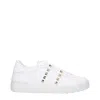 Valentino Rockstud Untitled Leather Platform Sneakers In White