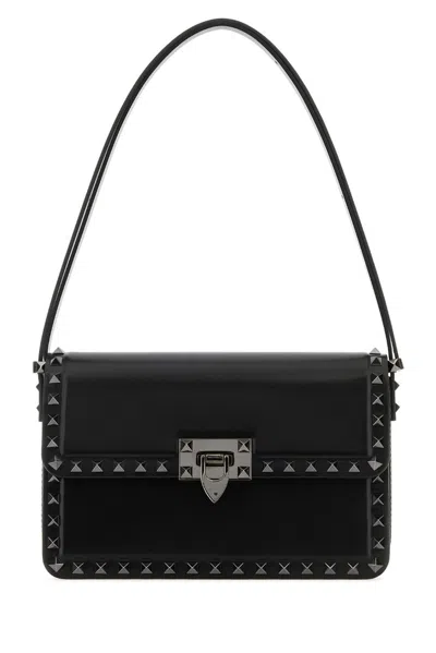 Valentino Garavani Rockstud23 Foldover Top Shoulder Bag In Black