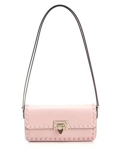 Valentino Garavani Rockstud23 Foldover Top Shoulder Bag In Pink