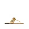 Valentino Garavani Roman Stud Flat Sandals With Signature Detailing In Gold