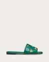 Valentino Garavani Roman Stud Flat Slide Sandal In Quilted Nappa Woman Green 41
