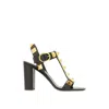 Valentino Garavani Roman Stud Sandals With Decorative Gold-tone Studs In Black