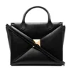 Valentino Garavani Roman Stud Strapped Tote Bag In Black