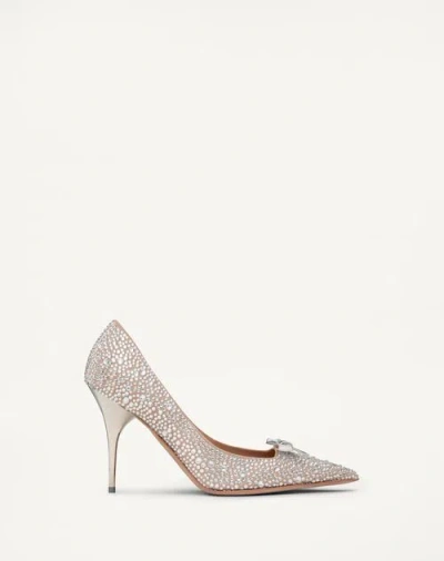 Valentino Garavani Romance Bow Pump With Crystals 100mm Woman Crystal/rose Cannelle 42
