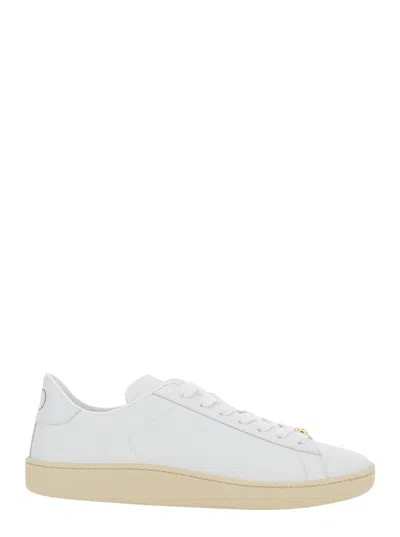 Valentino Garavani Royco Leather Low-top Sneaker With Vlogo Detail And Lace Plaque In White