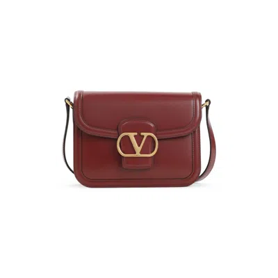 Valentino Garavani Ruby Calf Leather Small Shoulder Bag In Red
