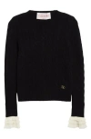 Valentino Garavani Sweaters In Ivory/black