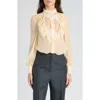 Valentino Chiffon And Lace Shirt In Betulla