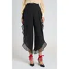 Valentino Ruffled Wide Leg Pants In Nero