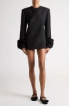 Valentino Women's Double Compact Drill Mini Dress In Nero