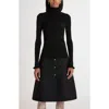 Valentino Garavani Ruffle Trim Rib Virgin Wool Sweater In Black