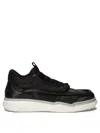Valentino Garavani Calfskin Leather Mid-top Runboot Sneaker In Black