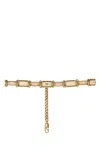 Valentino Chain Design Leather And Metal Belt In Brown
