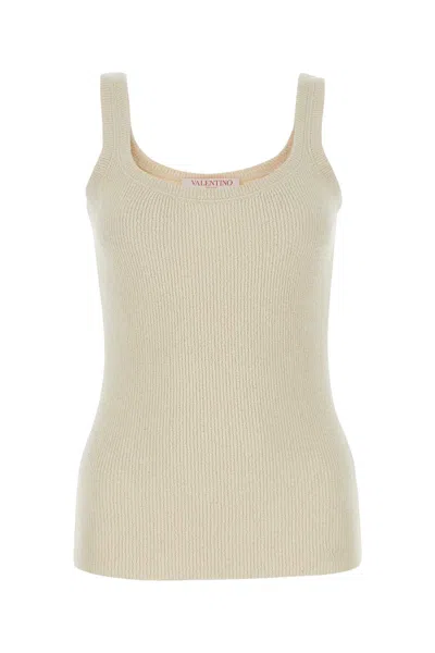 Valentino Garavani Sand Silk Tank Top In Neutral