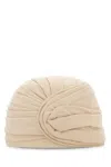 Valentino Women Beige Wool Rigid Turban Hat, Xs Luxury Hats For Women Darveys In Neutral