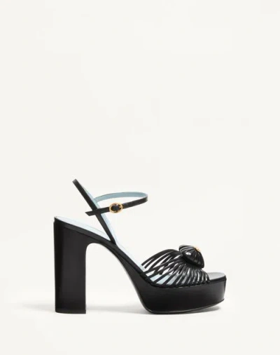 VALENTINO GARAVANI VALENTINO GARAVANI SANDAL ROYAL PLATFORM SANDAL IN KIDSKIN 115MM WOMAN BLACK 42