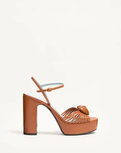 Valentino Garavani Sandal Royal Platform Sandal In Kidskin 115mm Woman Roasted Pecan 36.5 In Brown