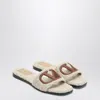 Valentino Garavani Sandalo Slide Vlogo Cut-out In Shearling Women