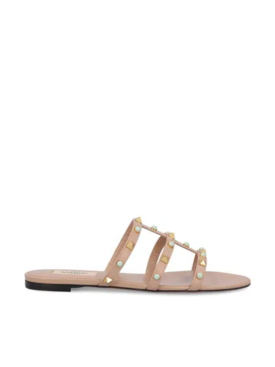 Valentino Garavani Sandals In Cinnamon Roses/mint Milk