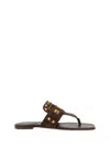Valentino Garavani Plaster Caster Flip Flops With Gold Accents And Open Toe