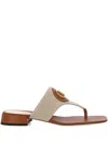 Valentino Leather Sole Flat Sandals With Open Toe