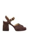 Valentino Fawcette Suede Platform Sandals With 100mm Heel In Brown