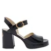 Valentino Garavani Fawcette Platform Sandal In Polished Calfskin 100mm Woman Black 42 In Black