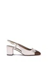 Valentino Leather Valet Du Roi Slingback Heels 60 In Nude