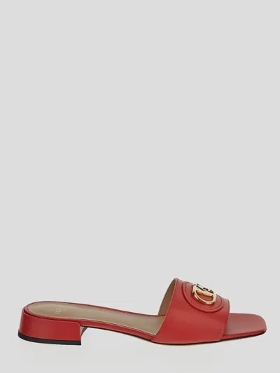 Valentino Garavani Vlogo-detail Slide Sandals In Red