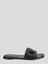Valentino Vlogo Cutout Leather Sandal In Black