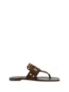 Valentino Garavani Plaster Caster Flip Flops With Gold Accents And Open Toe