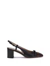 Valentino Valet Du Roi Vlogo Leather Slingback Pumps In Black