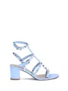 Valentino Rockstud Sandals In Blue