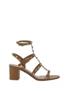 Valentino Garavani Rockstud Sandals In Almond Beige