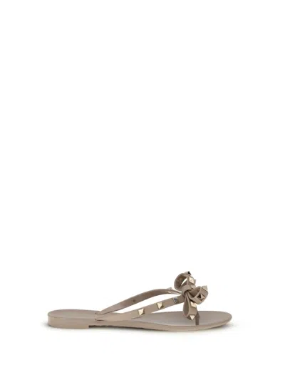 Valentino Garavani Beige Pvc Flat Sandals In Neutral