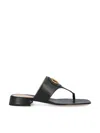 Valentino Vlogo Signature Leather Sandal In Black