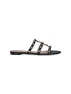 Valentino Rockstud Flat Sandals In Black