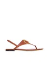 Valentino Vlogo Signature Leather Sandals In Brown