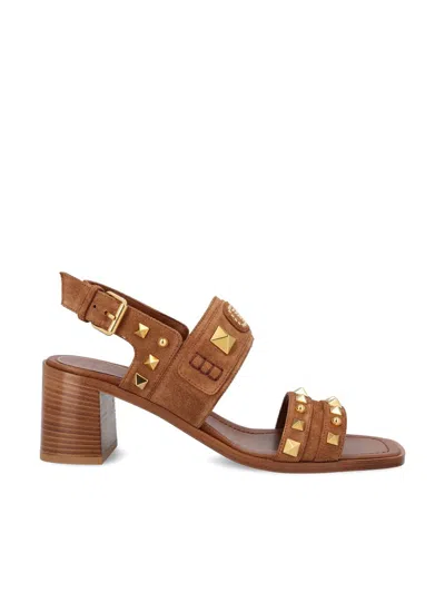 Valentino Garavani Sandals In Copper Brown