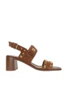 Valentino Brown Suede Plaster Caster Sandals In Copper Brown
