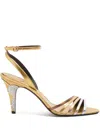 Valentino Adycrush 85 Heeled Sandals In Multicolor Bronzo