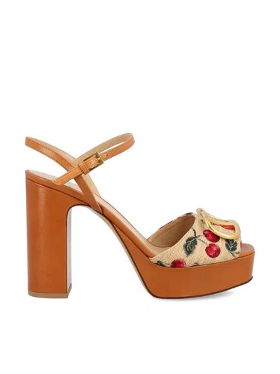 Valentino Garavani Vlogo 115 Embellished Leather And Canvas-jacquard Sandals In Beige