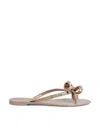 Valentino Powdery Rockstud Low Sandal In Neutral